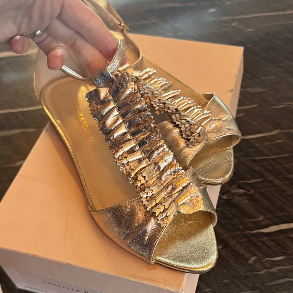 Loeffler Randall Metallic Ruffle Sandals